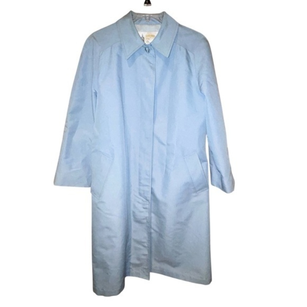 London Fog Maincoats Vintage Trench Coat‎ Women’s Blue Long Size 10P